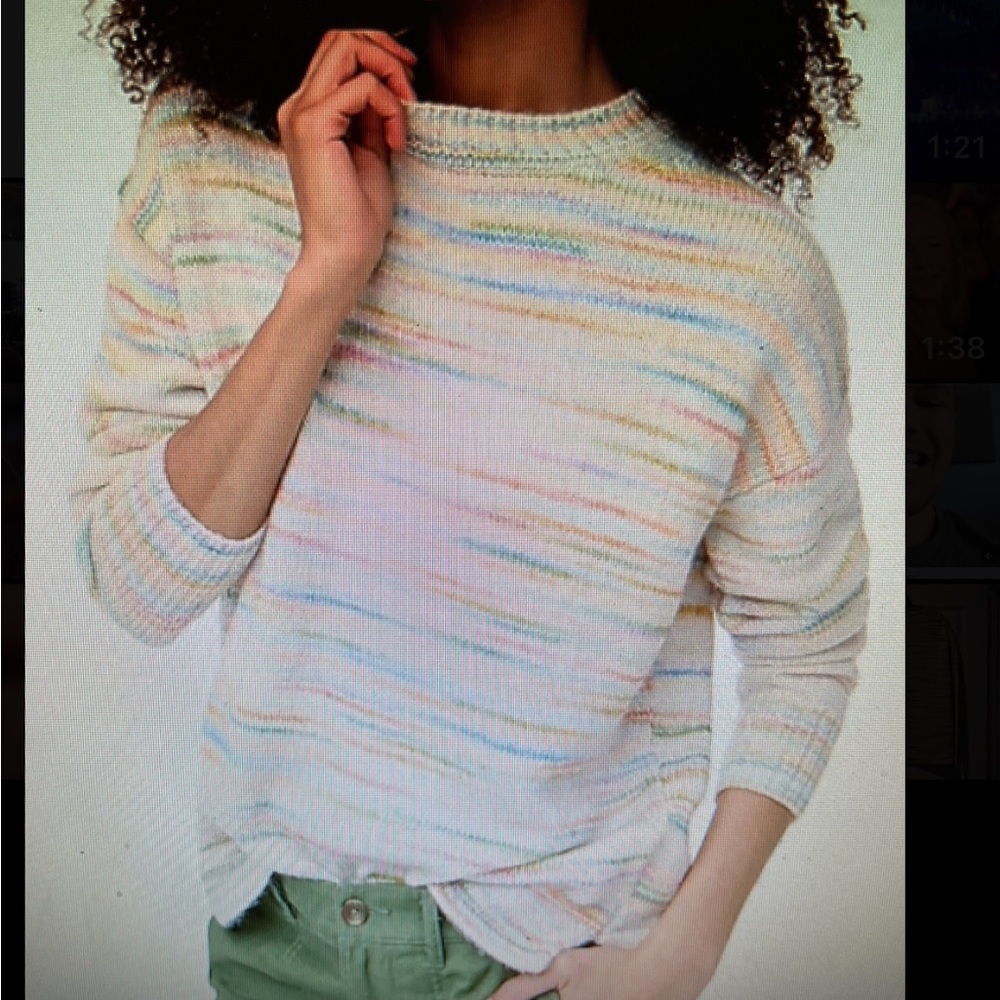 J CREW MISSES SPACE DYED BOXY CREWNECK SWEATER SIZE SMALL NWT!